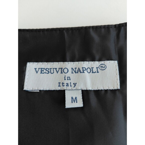 Vesuvio Napoli Size M Red/Black Plaid Lined Vest - Preppy Holiday Festive - Picture 3 of 6